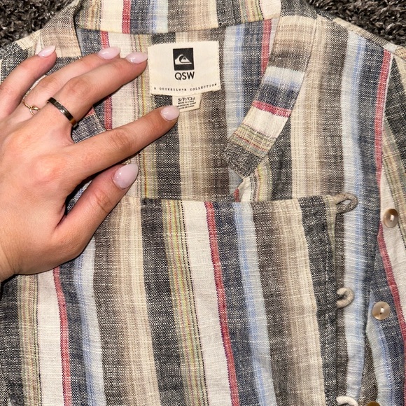 Quicksilver Side Button Skater A Line Linen Dress - Picture 2 of 2